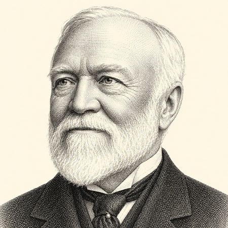 Portrait of Andrew Carnegie.